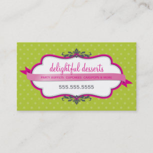 BUSINESS CARD cute stylish fuschia pink lime green