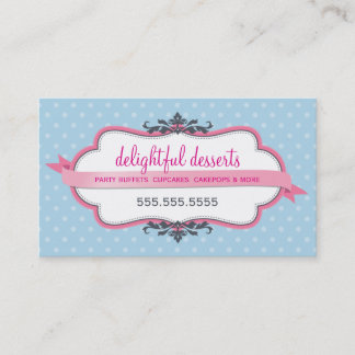BUSINESS CARD cute stylish pink pastel pale blue