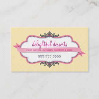 BUSINESS CARD cute stylish pink pastel pale yellow
