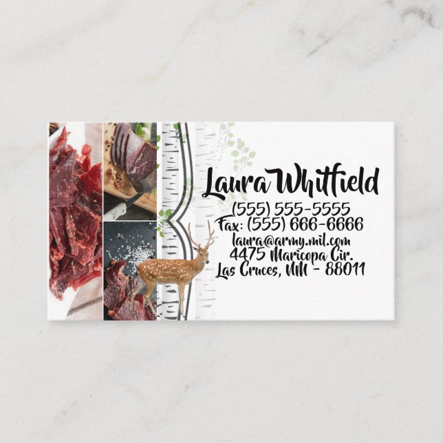 Business Card Deer Doe Buck Woodland Hunting (Front)