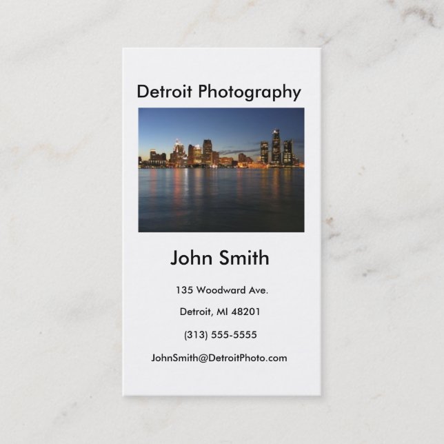 Business Card, Detroit Photography Business Card (Front)