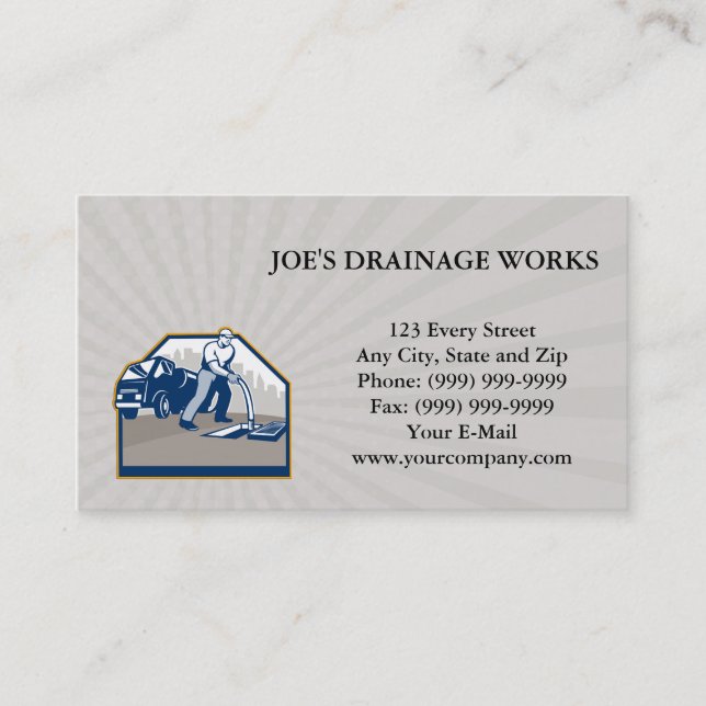 Business card Drainage Unblocking Drain Surgeon Re (Front)