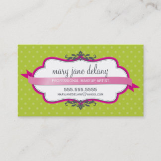 BUSINESS CARD elegant bold fuschia pink lime green