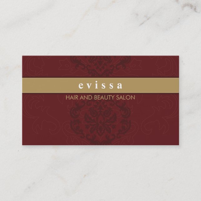 BUSINESS CARD elegant finesse gold maroon (Front)