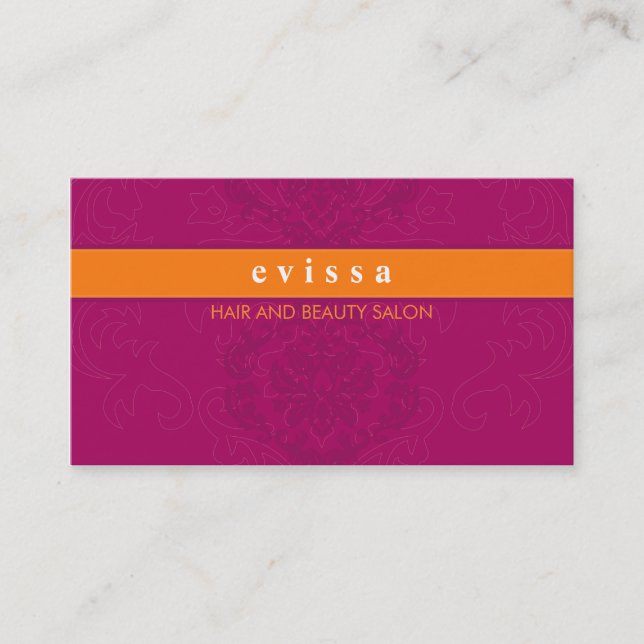 BUSINESS CARD elegant finesse hot pink orange (Front)