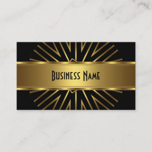 Business Card Elegant Gold Abstract on Black