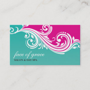 BUSINESS CARD elegant stylish swirl pink jade