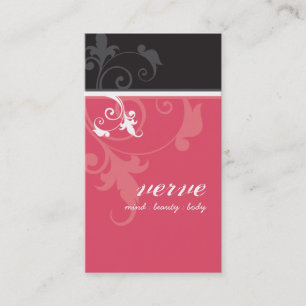 BUSINESS CARD elegant verve foliage black coral