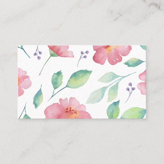 Business Card - Floral watercolor print (Front)