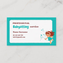 Business card for babysitter, childcare
