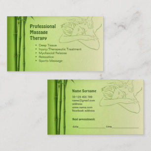 Business card  for Certified Massage Therapist