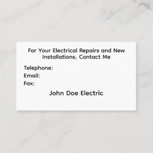 Business Card for Electricians