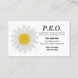 Business card for P.E.O. members