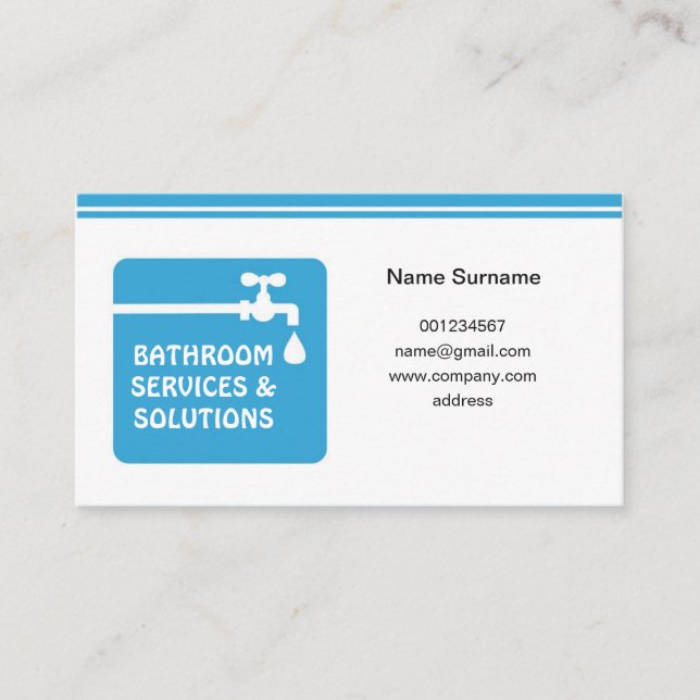 business card for plumber & handyman (Front)