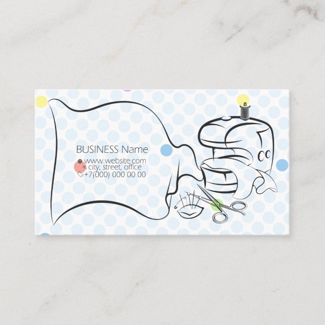 Business card for seamstress and tailor (Front)