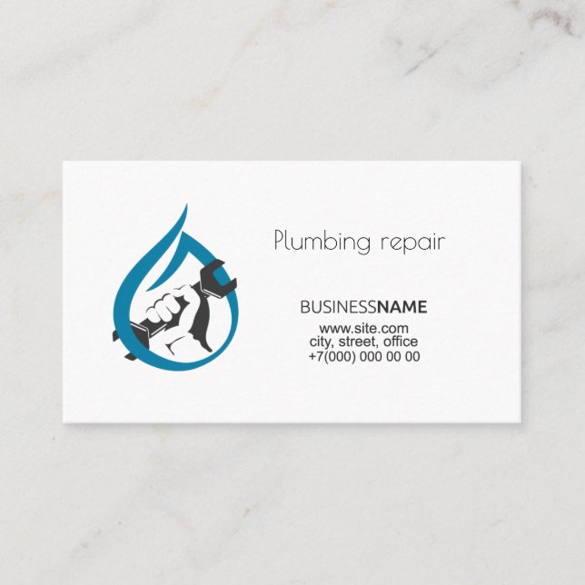 Business card for the repair and maintenance of pl (Front)