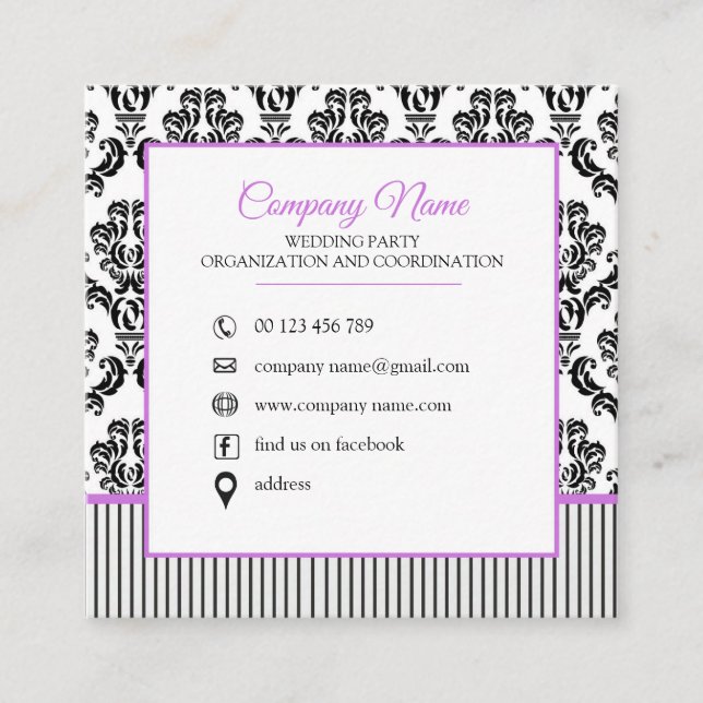 Business card for wedding party organizers (Front)