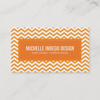 BUSINESS CARD fresh chevron pattern orange