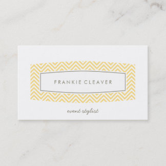 BUSINESS CARD fresh chevron patterned panel yellow