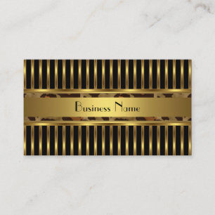 Business Card Gold Animal Trim on Black