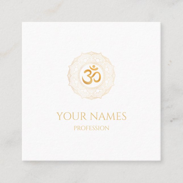 BUSINESS CARD : GOLD MANDALA + OHM  (Front)