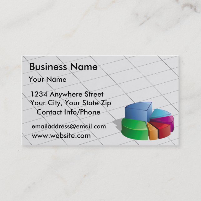 Business Card Green Pie Chart (Front)
