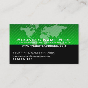 Business Card :: Green World Map Design 3