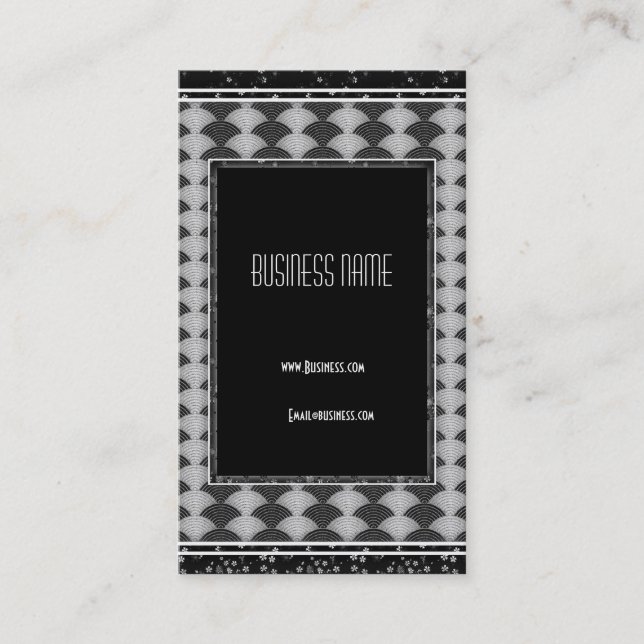 Business Card Grey Black Art Deco (Front)