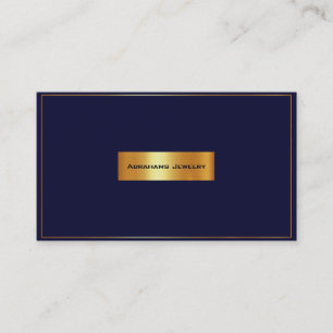 Business card in midnight blue with gold plate
