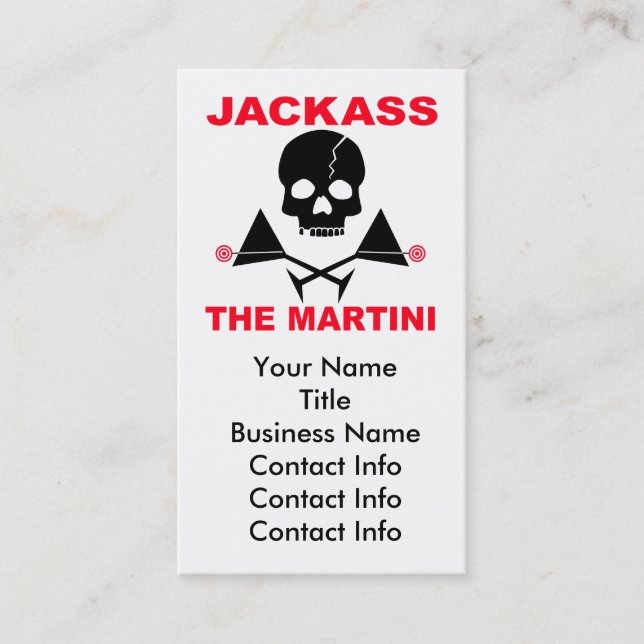 Business Card - JACKASS, The Bartender (Front)