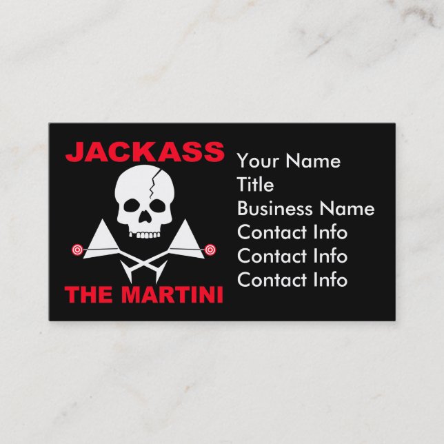 Business Card - JACKASS, The Bartender (Front)