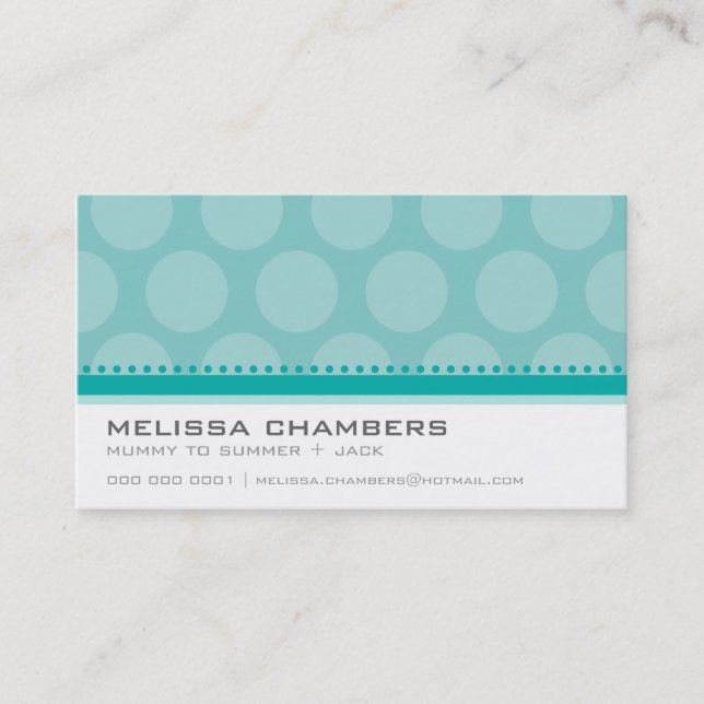 BUSINESS CARD large spot pattern jade green (Front)