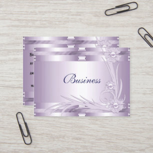 Business Card Lilac Mauve Art Deco Floral
