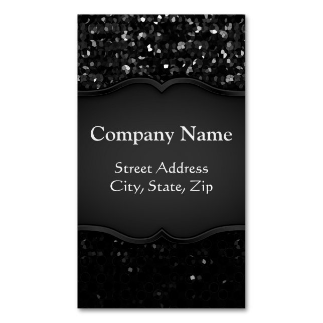 Business Card Magnet Crystal Bling Strass (Front Vertical)