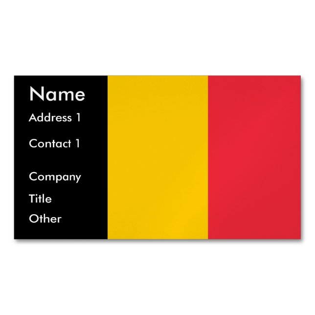 Business Card Magnet with Flag of Belgium (Front)