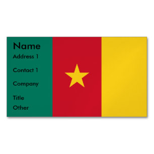 Business Card Magnet with Flag of Cameroon