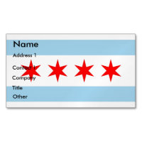 Business Card Magnet with Flag of Chicago