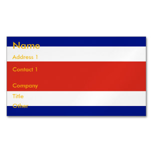 Business Card Magnet with Flag of Costa Rica