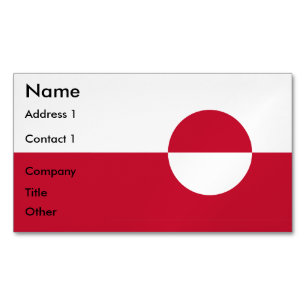 Business Card Magnet with Flag of Greenland