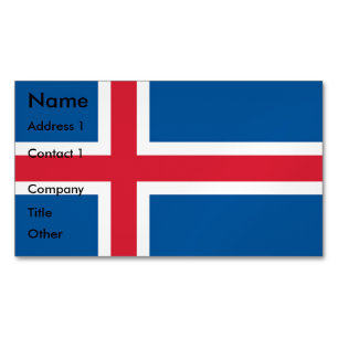 Business Card Magnet with Flag of Iceland