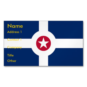 Business Card Magnet with Flag of Indianapolis