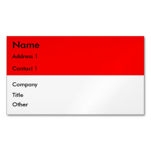 Business Card Magnet with Flag of Indonesia