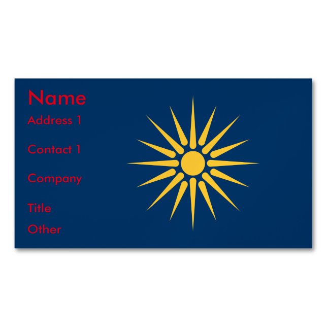 Business Card Magnet with Flag of Macedonia (devant)