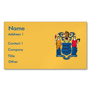 Business Card Magnet with Flag of New Jersey