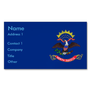 Business Card Magnet with Flag of North Dakota