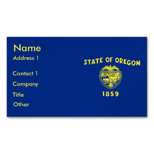 Business Card Magnet with Flag of Oregon