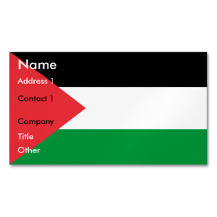 Business Card Magnet with Flag of Palestine