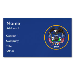 Business Card Magnet with Flag of Utah, USA