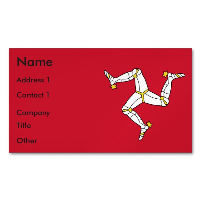 Business Card Magnet with Isle of Man Flag, UK (Front)