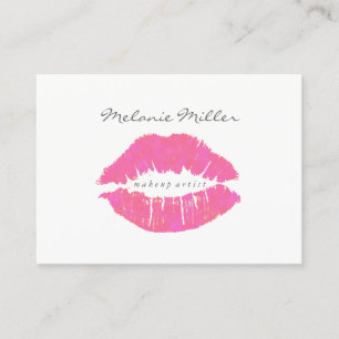 Business Card -  Makeup Lips Pink
